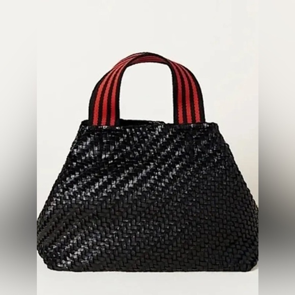Clare V Bateau Tote Black Woven Leather Everyday Carryall Minimalist - Picture 3 of 16